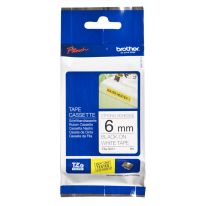 Brother TZES211 | 6mm Black on White Strong Adhesive TZE Tape