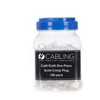 Cat 6 8 Position RJ45 One-Piece Modular Crimp Plug | Solid| 100 Pack