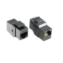 CAT6 RJ45 Snap-In Keystone Inline Coupler | Black