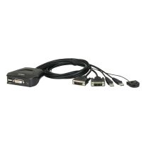 Aten CS22D 2-Port USB DVI Cable KVM Switch with Remote Port Selector