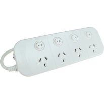 Jackson | 4 Way Individually Switched Powerboard: White - 1m Lead
