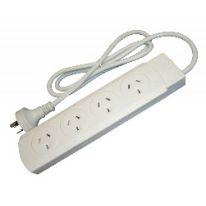 White 4 Outlet Powerboard | 1m Lead