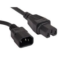 3M IEC C14 to C15 High Temperature Extension Cable | Black