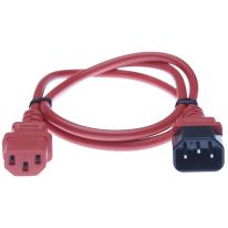 1m IEC C13 to C14 Power Lead: Red