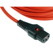 0.5m Lockable IEC C13 - IEC C14 Cable