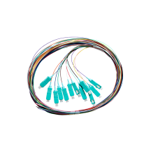 Fibre Pigtail SC OM4 Multimode 2m - 12 pack Rainbow - Aqua Connector | Backward Compatible With OM3