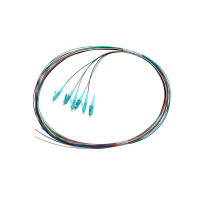 Fibre Pigtail LC OM4 Multimode 2m - 6 pack Rainbow - Aqua Connector | Backward Compatible With OM3