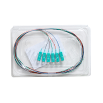 Fibre Pigtail SC OM4 Multimode 2m - 6 pack Rainbow - Aqua Connector | Backward Compatible With OM3