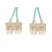 1.5m SC-SC OM4 Multimode Fibre Optic Cable: Aqua