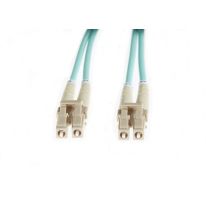 25m LC-LC OM4 Multimode Fibre Optic Patch Cable: Aqua
