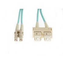 1m LC-SC OM4 Multimode Fibre Optic Cable: Aqua