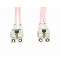 10m LC-LC OM1 Multimode Fibre Optic Patch Lead: Salmon Pink_1