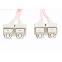 2m SC-SC OM1 Multimode Fibre Optic Patch Lead: Salmon Pink