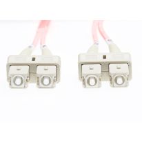 2m SC-SC OM1 Multimode Fibre Optic Cable: Salmon Pink