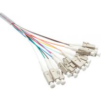 Fibre Pigtail LC OM1 Multimode 2m: 12 Pack Rainbow