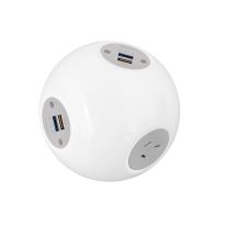OE Elsafe: Pluto 1 x GPO / 2 x 5A TUF with 2000mm Lead with 10A Three Pin Plug - White/Silver