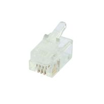 Modular Plug - 6p4c round solid (100 Pack