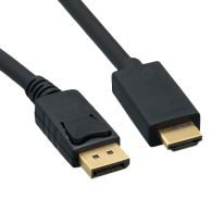 5m DisplayPort Male to HDMI Male Cable: Black - Supports 1080P