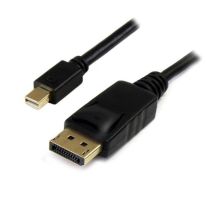 1m DisplayPort Male to Mini DisplayPort Male Cable: Black