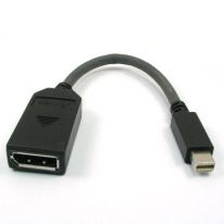 15cm Mini DisplayPort Male to DisplayPort Female: Black