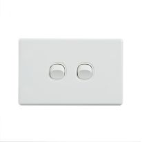 4C | Elegant Wall Switch 2 Gang 250V 16A | Horizontal