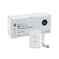 4C | Elegant Wall Switch 2 Gang 250V 16A - Vertical - 10 Pack with 10 FREE C-Clips