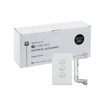 4C | Elegant Wall Switch 3 Gang 250V 16A - Vertical - 10 Pack with 10 FREE C-Clips