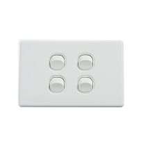 4C | Elegant Wall Switch 4 Gang 250V 16A | Horizontal