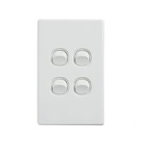 4C | Elegant Wall Switch 4 Gang 250V 16A | Vertical