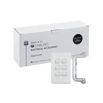 4C | Elegant Wall Switch 6 Gang 250V 16A - Vertical - 10 Pack with 10 FREE C-Clips