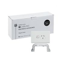 4C | Elegant Single Power Point 250V 10A - Horizontal - 10 Pack with 10 FREE C-Clips