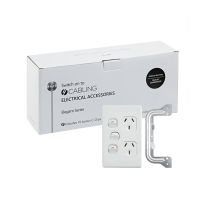 4C | Elegant Double Power Point 250V 10A with Extra Switch - Vertical - 10 Pack with 10 FREE C-Clips