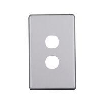 4C | Elegant 2 Gang Aluminium Cover Plate | Silver Matte