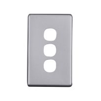 4C | Elegant 3 Gang Aluminium Plate - Silver Matte