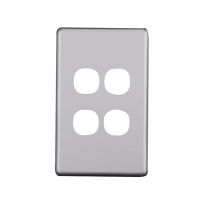 4C | Elegant 4 Gang Aluminium Plate - Silver Matte