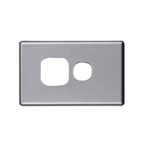 4C | Elegant Single GPO Aluminium Plate - Horizontal - Silver Matte