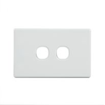 4C | Elegant 2 Gang Grid and Cover Plate - White