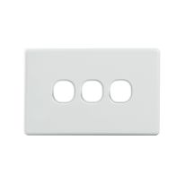 4C | Elegant 3 Gang Grid and Cover Plate - White