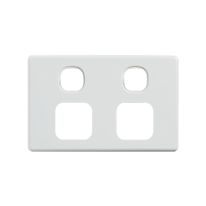 4C | Elegant Double Power Point Cover Plate - White