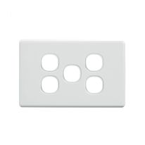 4C | Classic 5 Gang Switch Cover Plate | White