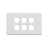 4C | Classic 6 Gang Switch Cover Plate | White