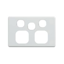 4C | Classic Double Power Point with Extra Switch Cover Plate - White