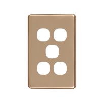 4C | Classic 5 Gang Switch Cover Plate | Gold