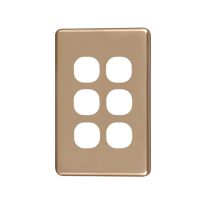 4C | Classic 6 Gang Switch Cover Plate | Gold