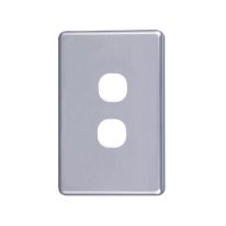 4C | Classic 2 Gang Switch Cover  - Silver