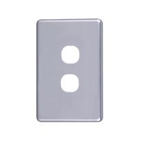 4C | Classic 2 Gang Switch Cover Plate | Silver