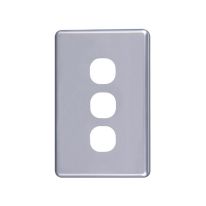 4C | Classic 3 Gang Switch Cover  - Silver