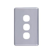 4C | Classic 3 Gang Switch Cover Plate | Silver