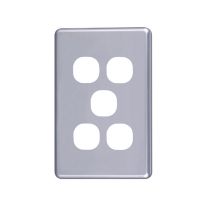 4C | Classic 5 Gang Switch Cover  - Silver