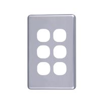 4C | Classic 6 Gang Switch Cover  - Silver